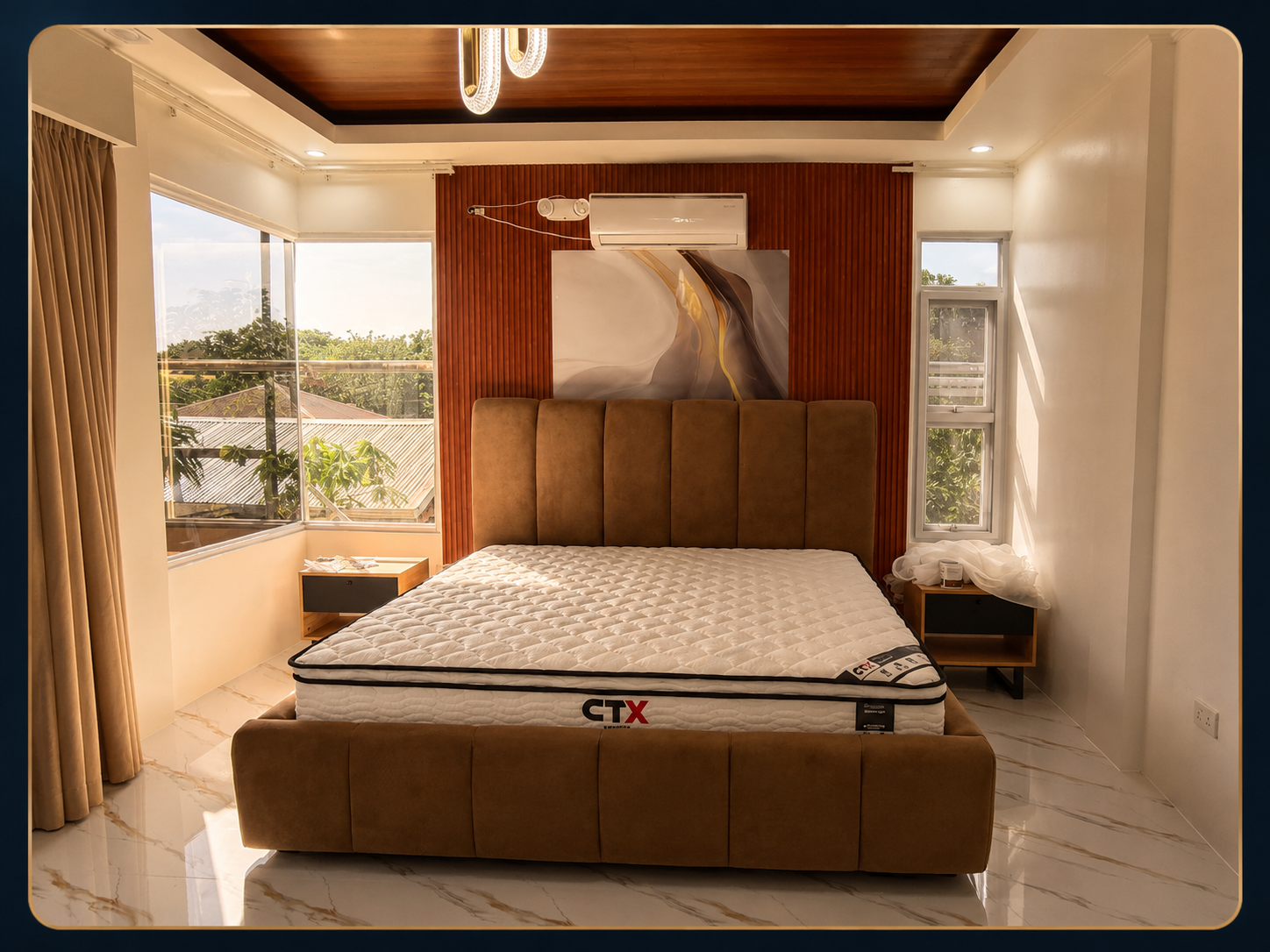Headboard and bed upholstery