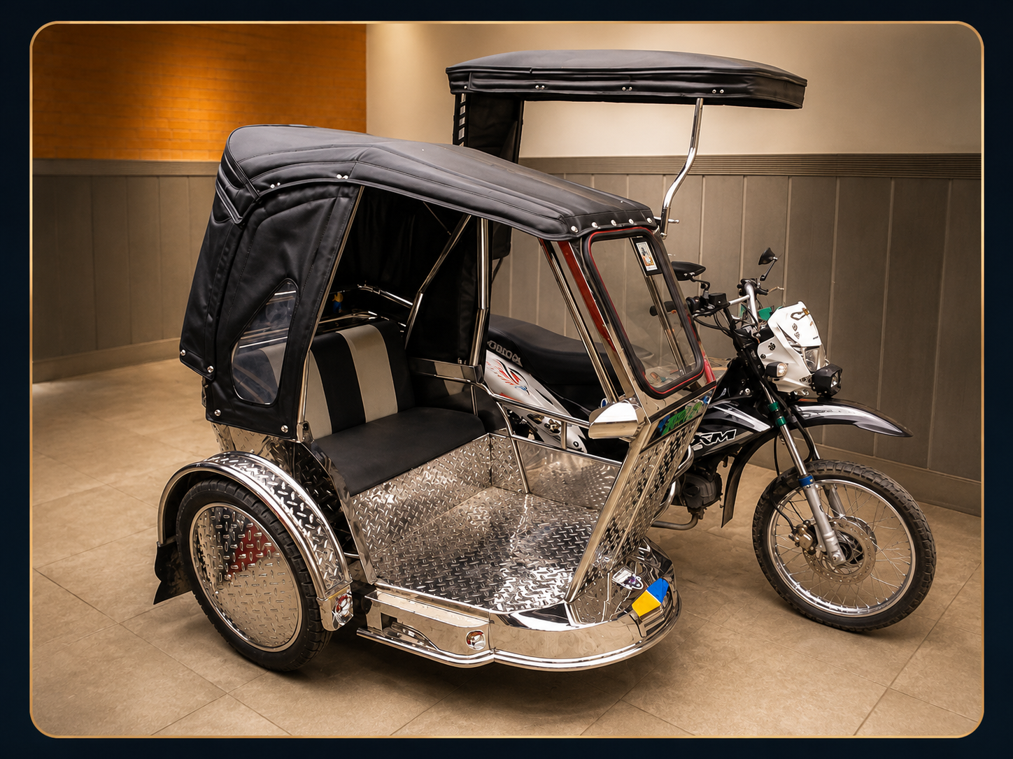 Tricycle seat and roofing